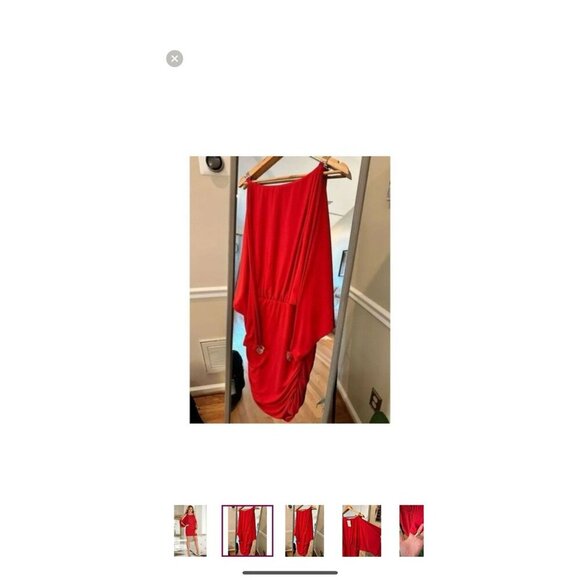 Boston Proper Dress NWT Heartthrob Red Mini Shoulder Cut Out Size Small - Picture 3 of 9